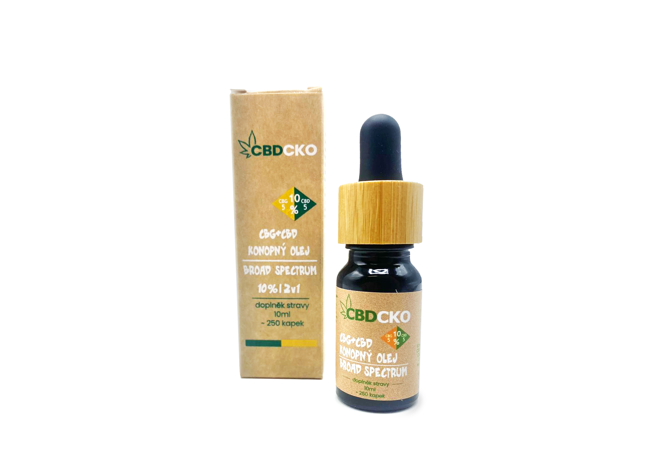 Konopný olej CBG 5% + CBD 5% broad spectrum 10% 10 ml