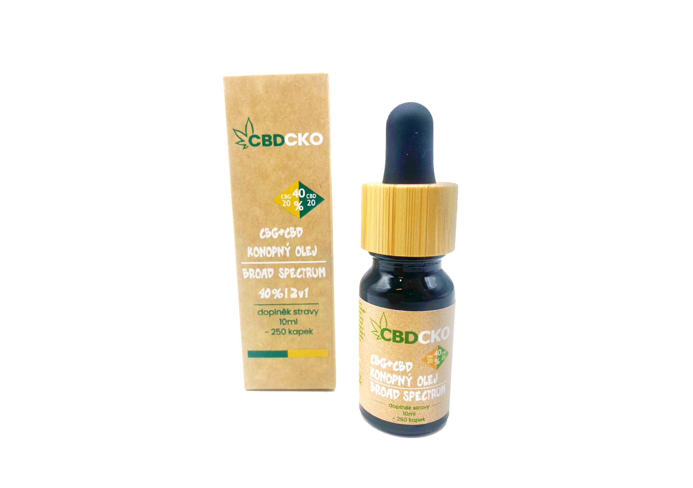 Konopný olej 20% CBG + 20% CBD broad spectrum 40% 10ml